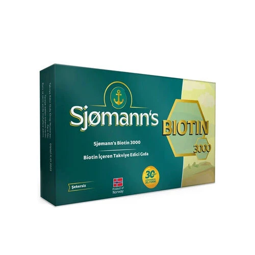 Sjomann’s Biotin 3000 İçeren Takviye Edici Gıda 30 Adet Çiğnenebilir Jel Form ürün görseli 1
