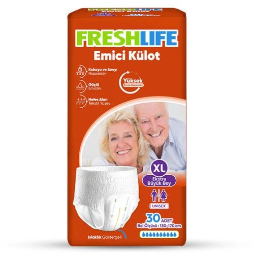 FreshLife Emici Külot Hasta Bezi XL Ekstra Büyük (30 Adet)