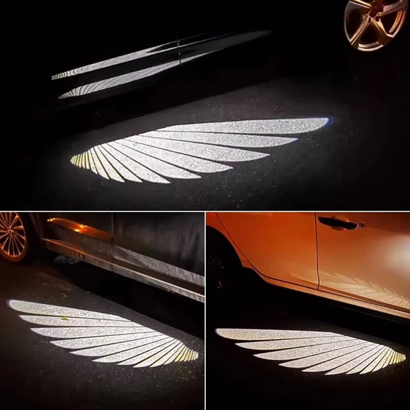 Araç Ayna Altı Led Melek Kanadı Ayarlı Tam Set - 6