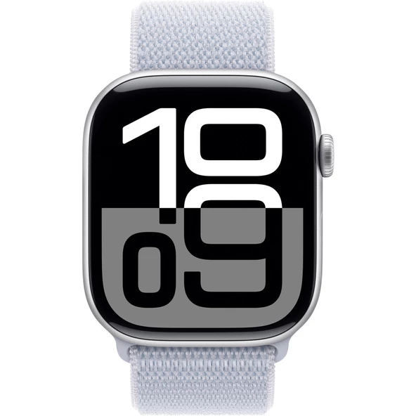 Apple Watch Series 10 Gps 46MM Silver Aluminium Case With Blue Cloud Sport Loop - 2