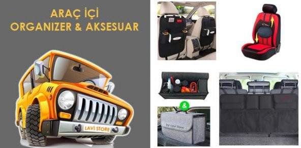 Araba Koltuk Arkası Bagaj Organizer + Oto Vites Düzenleyici Telefon Tutucu Çanta Araç Set-1 - 9
