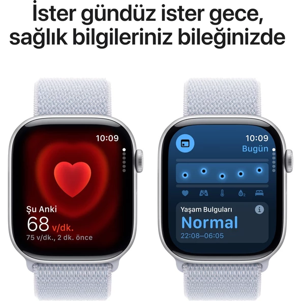 Apple Watch Series 10 Gps 46MM Silver Aluminium Case With Blue Cloud Sport Loop - 5