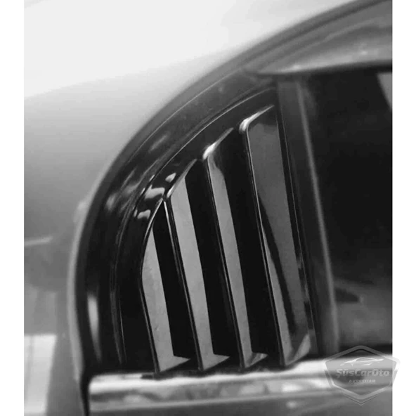 Honda Civic FD6 2006-2011 Uyumlu Kelebek Cam Izgarası Kelebek Cam Vizörü Havalandırma Sağ Sol Takım Parlak Siyah - Resim 3