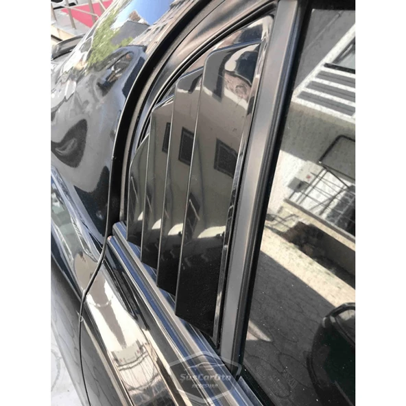 Honda Civic FD6 2006-2011 Uyumlu Kelebek Cam Izgarası Kelebek Cam Vizörü Havalandırma Sağ Sol Takım Parlak Siyah - Resim 2