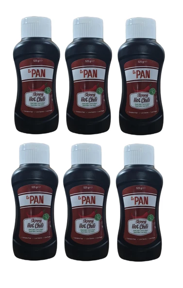 Dr. Pan Hot Chili Sos 525 gr 6 Adet Düşük Kalorili Acı Biber Sosu