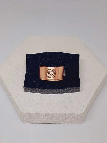 Sembollü Bakır Yüzük (Ayarlanabilir) (52762) - Resim 4