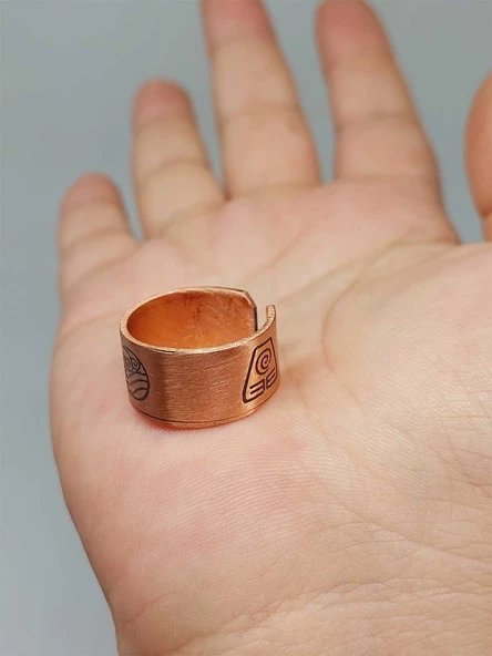 Sembollü Bakır Yüzük (Ayarlanabilir) (52762) - Resim 3