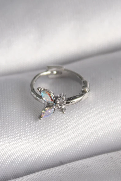 Gümüş Renk Zirkon Taşlı Kelebek Model Tragus Piercing - EBJ241123W29478 ürün görseli