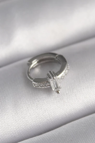 Gümüş Renk Zirkon Taşlı Tragus Piercing - EBJ241123W29458 ürün görseli