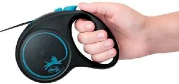 Flexi Black Design 5M Şerit M Mavi Otomatik Köpek Gezdirme Tasması - 4