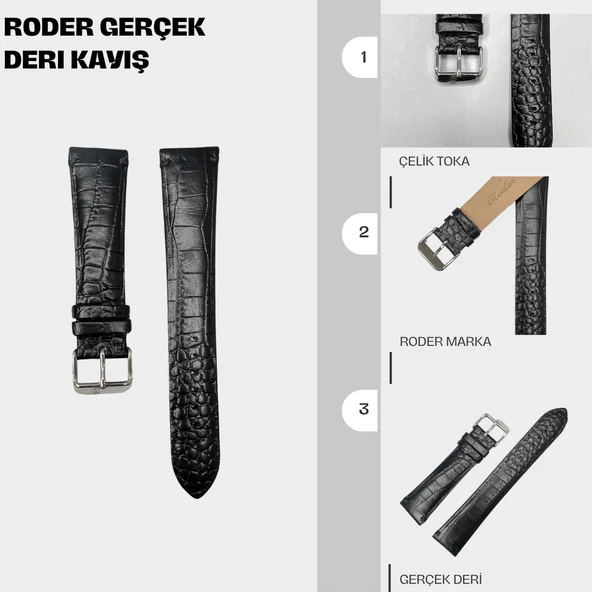 R4174 RODER DERİ KAYIŞ - SİYAH - 3
