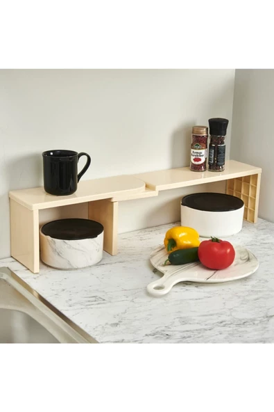 Deco raf düzenleyici organizer 2 farklı kullanım çok amaçlı dolap içi düzenleyici - 3