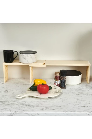 Deco raf düzenleyici organizer 2 farklı kullanım çok amaçlı dolap içi düzenleyici - 2