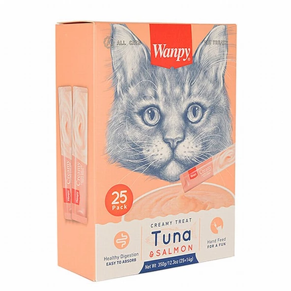 Wanpy Ton Balıklı ve Somonlu Krema Kedi Ödülü 25x14 Gr - 3