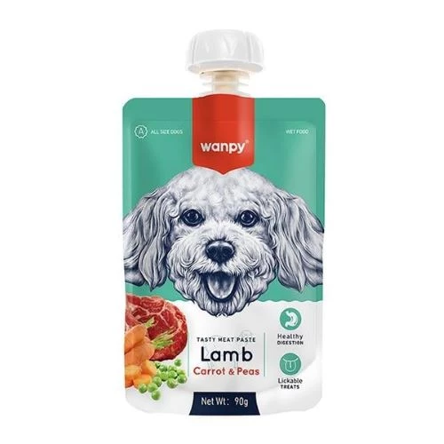 Wanpy Kuzu Etli ve Havuçlu Ezme Köpek Ödülü 90 Gr