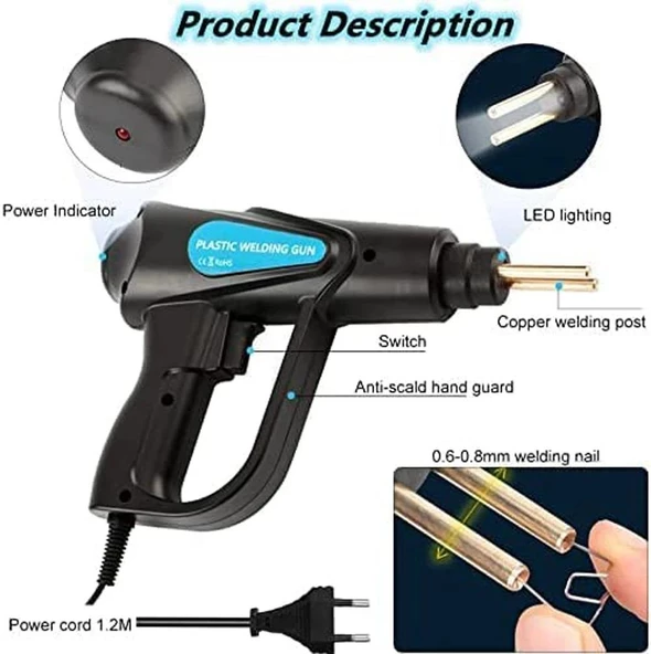 70w 600 Uçlu Sıcak Zımba Tampon Plastik Parça Tamir Kaynak Makinesi - 4