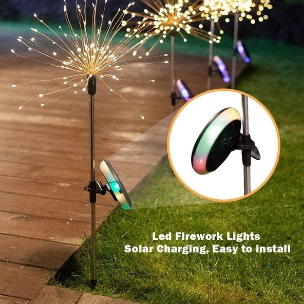 Solar Güneş Enerjili Bahçe Karahindiba 2 Adet 120 Led Aydınlatma - 5