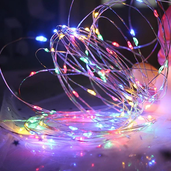 Solar Güneş Enerjili DışBahçe Aydınlatma Su Geçirmez 10Metre 100led Çok Renkli - 3