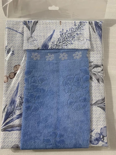 NİVEMESHOME MAVİ KADİFE HAVLULU MUTFAK ÖNLÜĞÜ - 2