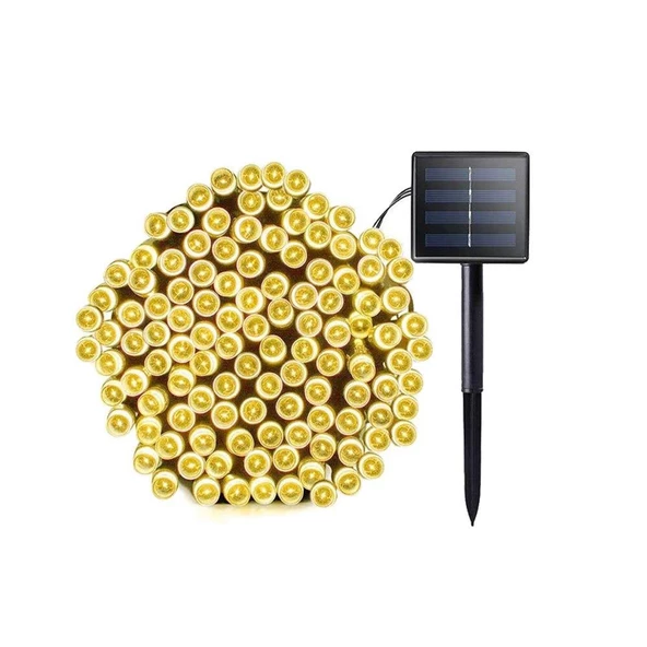 Solar Güneş Enerjili Dış Bahçe 8 Modlu 20Metre 200 Led Aydınlatma