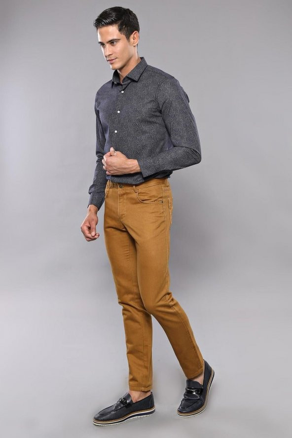 Wessi Erkek Slim Fit Desensiz Düz Pamuk Pantolon - 2