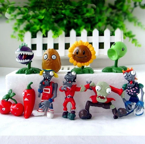 Plants And Zombies zombiler+ Bitkiler 10 adet 3-7 cm figur set - 2
