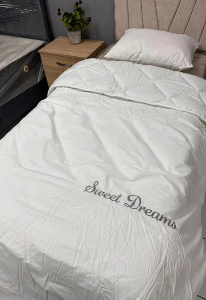 Clasy Saten %100 Pamuk Ranforce Tek kişilik Yorgan Sweet Dreams V1 Beyaz