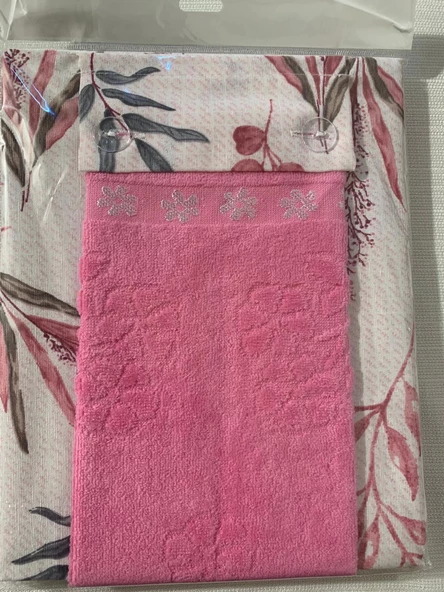 NİVEMESHOME PEMBE KADİFE HAVLULU MUTFAK ÖNLÜĞÜ - 2