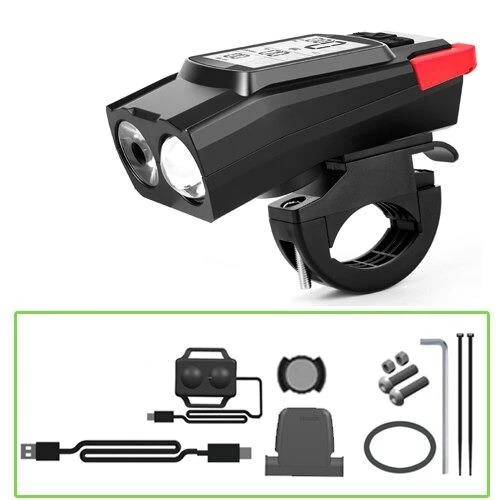 2xXM-T6 LED LUMEN 3 in 1 Hız Gösterge Korna Bisiklet Farı 4000Mah Pil - 2