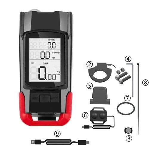 2xXM-T6 LED LUMEN 3 in 1 Hız Gösterge Korna Bisiklet Farı 4000Mah Pil - 3