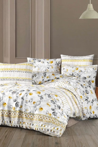 Stella Çift Kişilik Nevresim Takımı Hardal ürün görseli