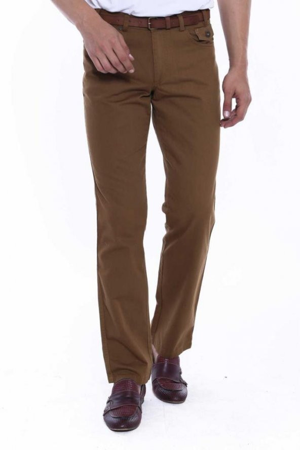 Wessi Erkek Cep Kapaklı Slim Fit Desensiz Süet Pantolon - 5