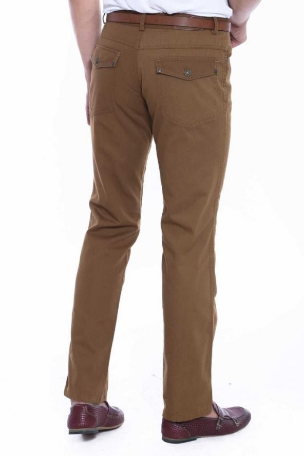 Wessi Erkek Cep Kapaklı Slim Fit Desensiz Süet Pantolon - 6