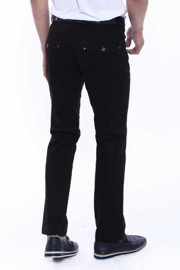 Wessi Erkek Cep Kapaklı Slim Fit Desensiz Süet Pantolon - 10