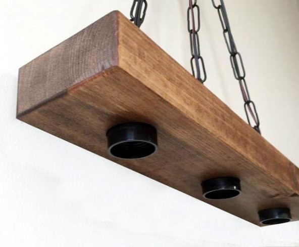 BfdWooD Avize 3lü Dekoratif Masif Avize - 2