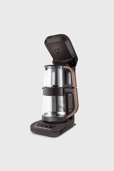 Çaysever Robotea Pro Connect 4 in 1 Konuşan Cam Çay Makinesi Walnut Brown Kahvarengi - 4