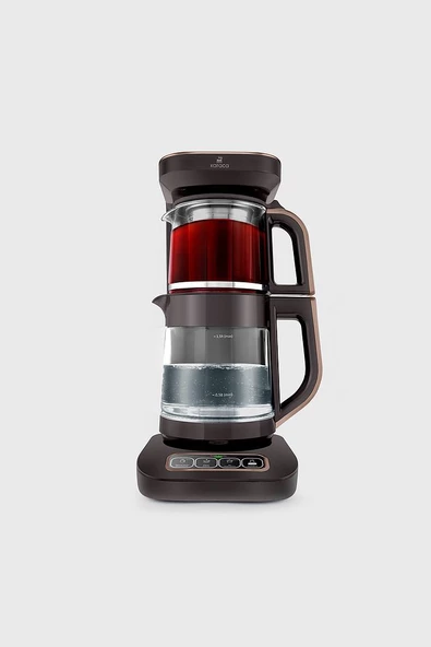 Çaysever Robotea Pro Connect 4 in 1 Konuşan Cam Çay Makinesi Walnut Brown Kahvarengi