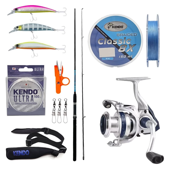 YekOutdoor Spin Olta Seti Okuma G-Power Spin 8' 240cm 15-40 gr 2 Parça Spin Kamışı&Okuma ARIA-3000a Painting Silver 1BB Olta Makinesi