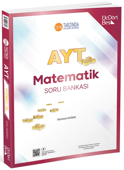 Üç Dört Beş YKS AYT Matematik Soru Bankası Video Çözümlü - Mehmet Kıvrak Üç Dört Beş Yayınları
