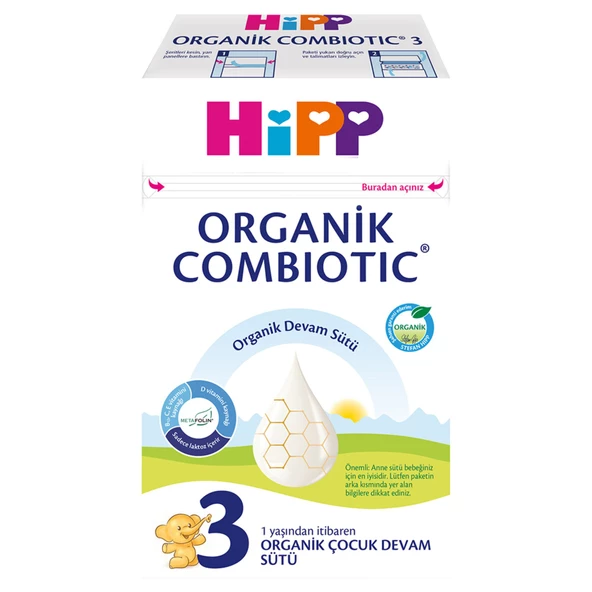 Hipp 3 Organik Combiotic Devam Sütü 600 Gr 3 Adet