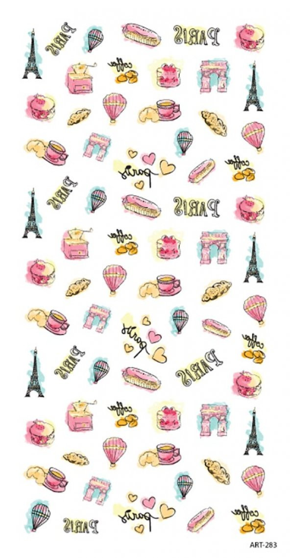Paris Tırnak Dövmesi, Tırnak Tattoo, Nail Art, Tırnak Sticker - Resim 3