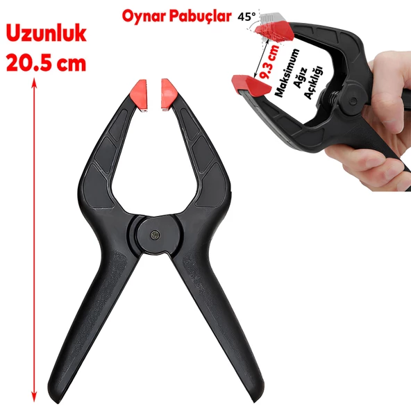 Yaylı Kıskaç Mandal El Tip İşkence Klips Hobi 76 mm 3 inç - 3