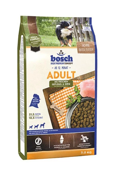 Bosch Bosch Adult Poultry&Millet Taze Kanatlı Etli Yetişkin Köpek Mamasi 3 KG