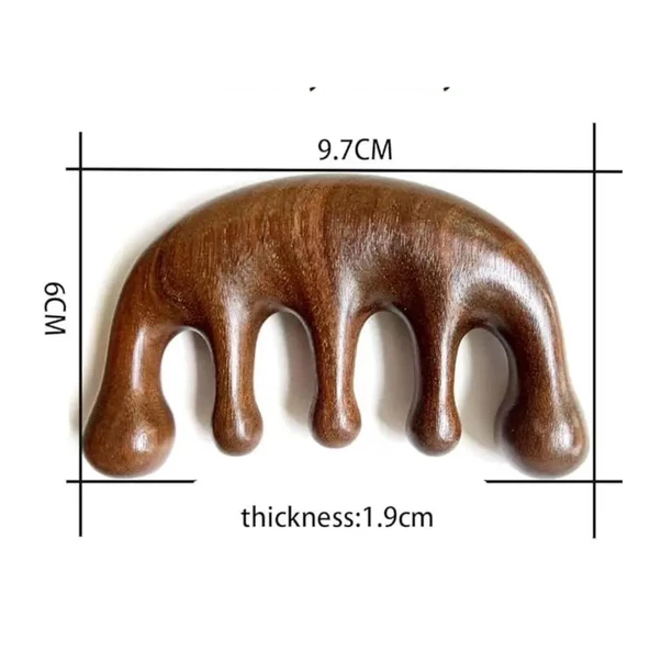 Ahşap Sandal Ağacı Gugu Masaj Yüz Masaj Gua Sha Saç Tarağı Model 1 - Resim 2