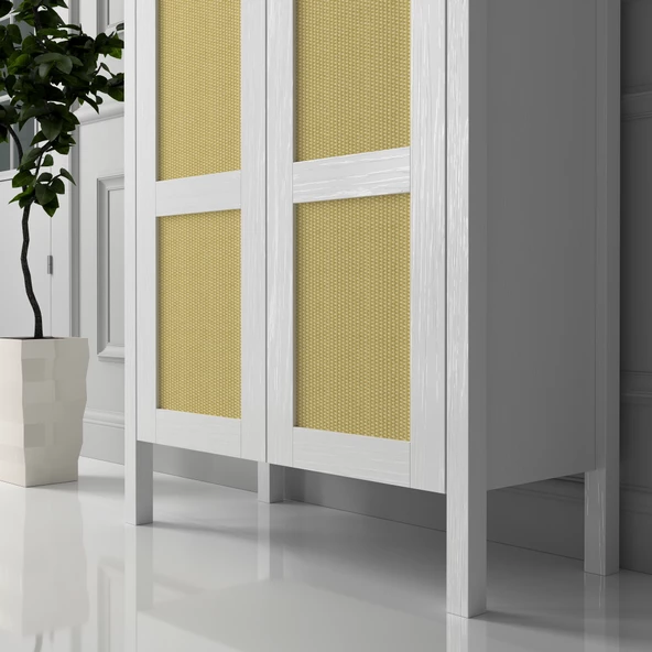 Sakura Wickky Hasır kapaklı kitaplık-Wood Beyaz-Minifiks Bağlantılı - 3
