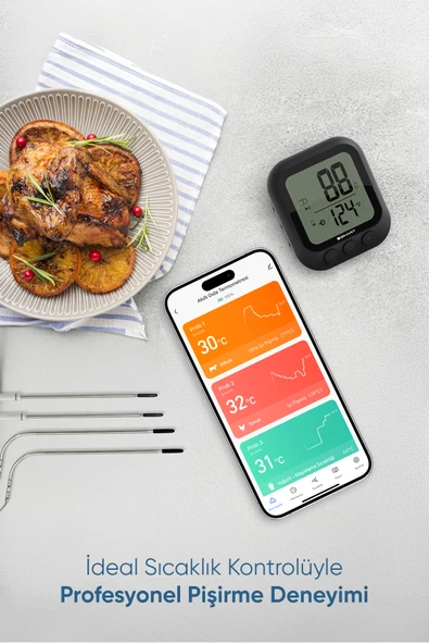 Şımart Akıllı Gıda Termometresi - Yemek, Et, Izgara Ve Bebek Maması - 3