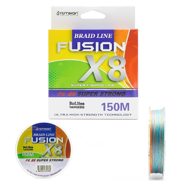 Remixon Fusion 8B Multicolor 150m İp Misina Kalınlık (mm) : 0,28mm