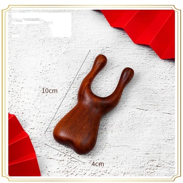 Ahşap Sandal Ağacı Gugu Masaj Yüz ve Burun Gua Sha Masaj Aparatı - 2