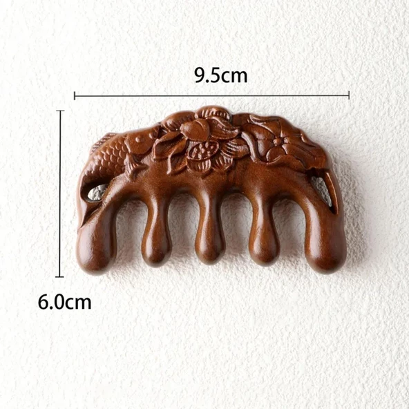 Ahşap Sandal Ağacı Gugu Masaj Yüz Masaj Gua Sha Saç Tarağı Model 4 - Resim 2