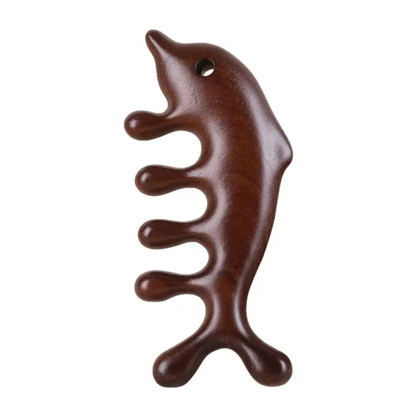 Ahşap Sandal Ağacı Gugu Masaj Yüz Masaj Gua Sha Saç Tarağı Model 5 - 4